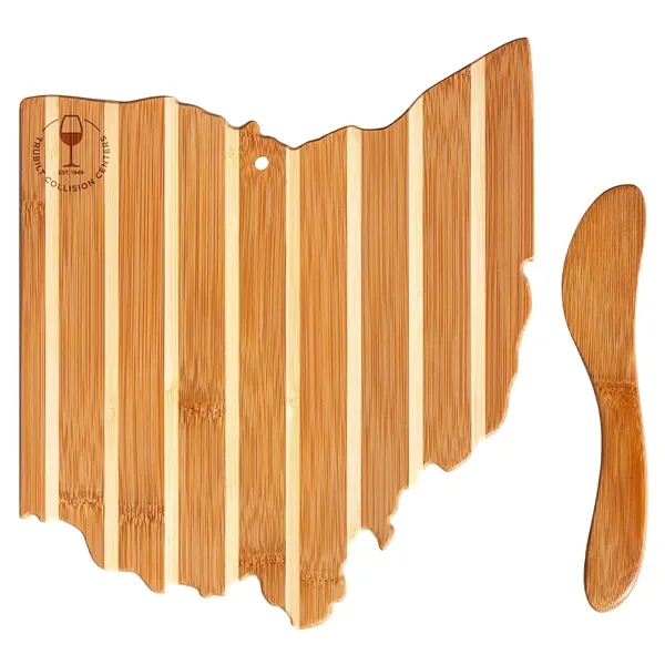 Ohio Charcuterie Board with Spreader Knife Gift Set... from ASI 91565 Totally Bamboo