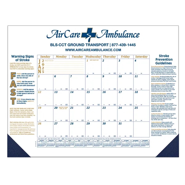 12-month desk calendar with titanium white paper and premium leatherette corners.... from ASI 56950 Gill Studios Inc / Gill-Line®