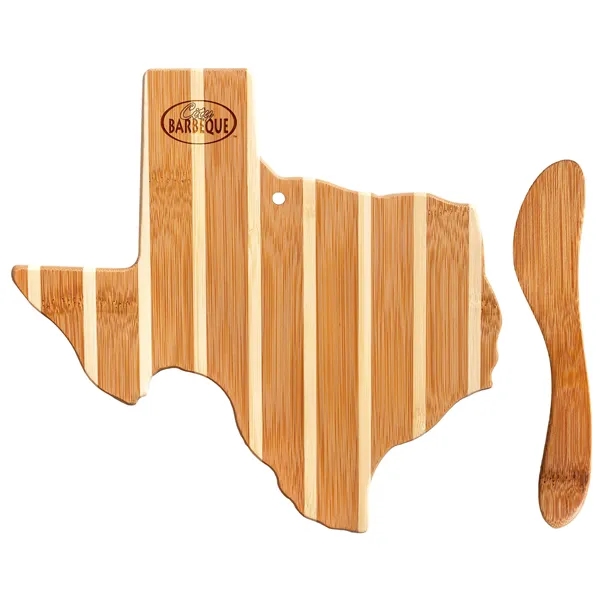 Texas Charcuterie Board with Spreader Knife Gift Set... from ASI 91565 Totally Bamboo