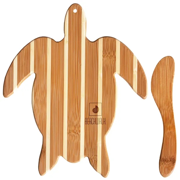 Sea Turtle Charcuterie Board with Spreader Knife Gift Set... from ASI 91565 Totally Bamboo