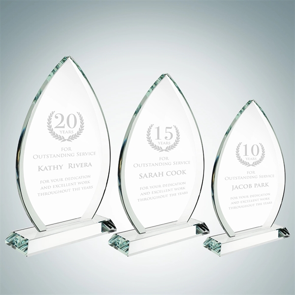 Teardrop award made of glass and available in three sizes with... from ASI 47791 Best Deal Awards
