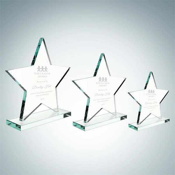Star award made of jade glass and available in three sizes... from ASI 47791 Best Deal Awards