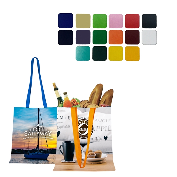 15" x 16" cotton open tote bag with edge-to-edge imprint and... from ASI 37980 Bagworld