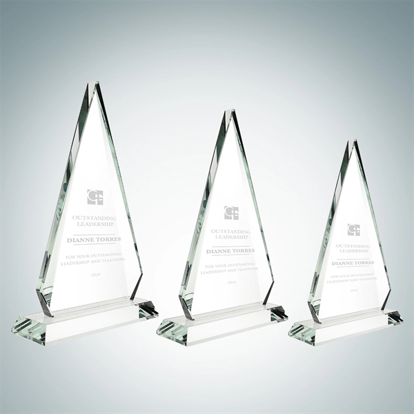 Spade award made of glass and available in three sizes with... from ASI 47791 Best Deal Awards