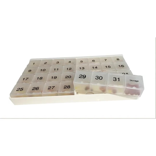 LARGE Monthly pill organizer with removable 4-day compartments for portability.... from ASI 92977 UniversalPromo, Inc / UP Line