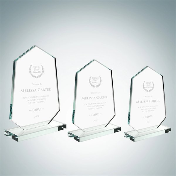 Polygon award made of glass and available in three sizes with... from ASI 47791 Best Deal Awards
