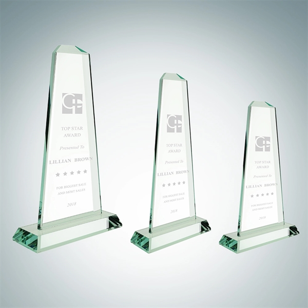 Pinnacle award made of jade glass and available in three sizes... from ASI 47791 Best Deal Awards