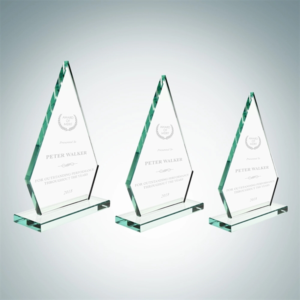 Peak award made of jade glass and available in three sizes... from ASI 47791 Best Deal Awards