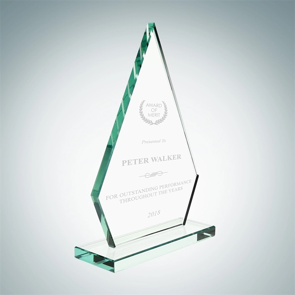 Peak award made of jade glass and available in three sizes... from ASI 47791 Best Deal Awards