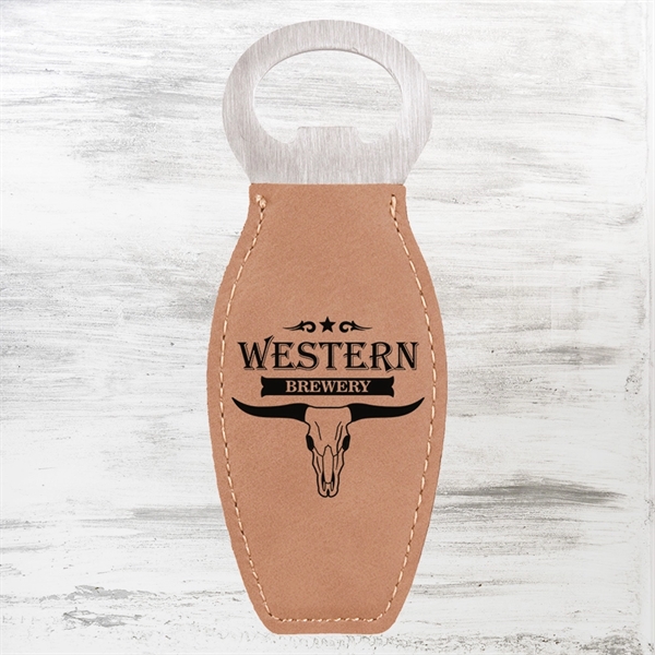Bottle opener with magnet is made of leather and is a... from ASI 47791 Best Deal Awards