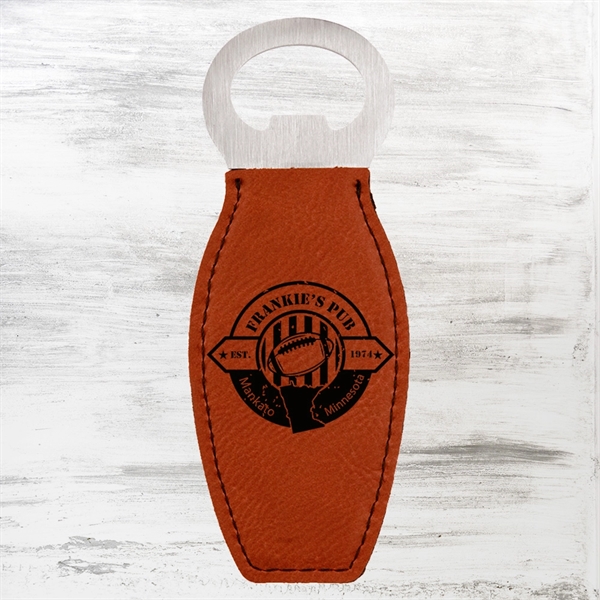 Bottle opener with magnet is made of leather and is a... from ASI 47791 Best Deal Awards