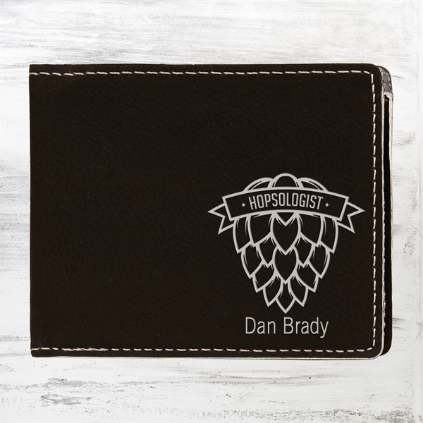 Bifold wallet with a unique leather touch turning an everyday wallet... from ASI 47791 Best Deal Awards