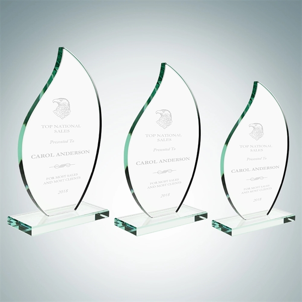 Flare award made of jade glass and available in three sizes... from ASI 47791 Best Deal Awards