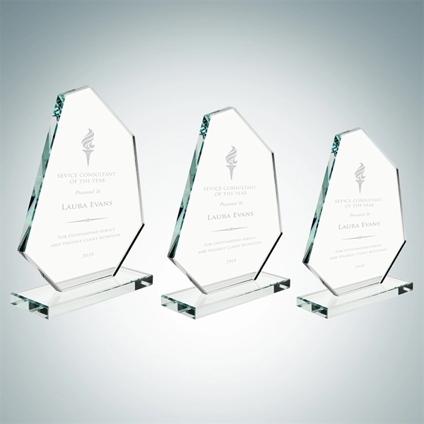 Boulder award made of glass available in three sizes with a... from ASI 47791 Best Deal Awards