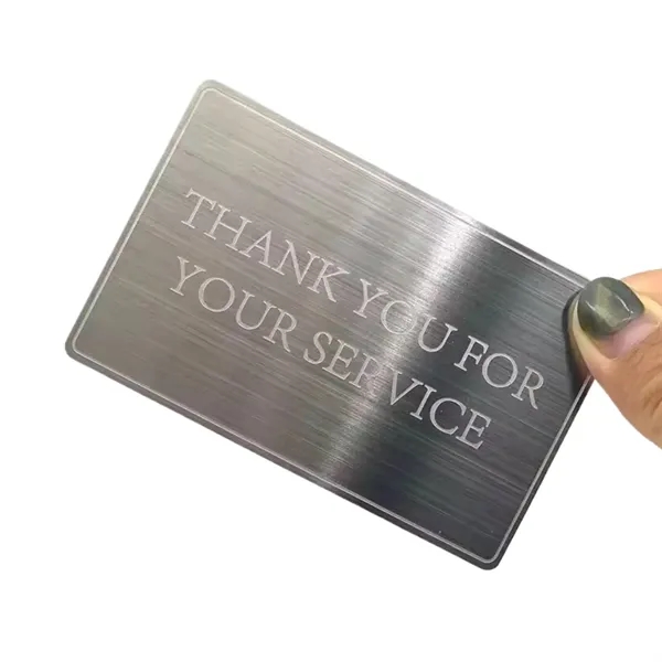 Stainless steel business name card plus laser engraving on one side... from ASI 37218 Athena Promo (tm)
