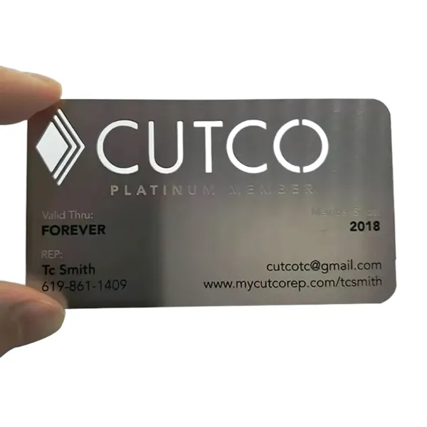 Stainless steel business name card plus laser engraving on one side... from ASI 37218 Athena Promo (tm)