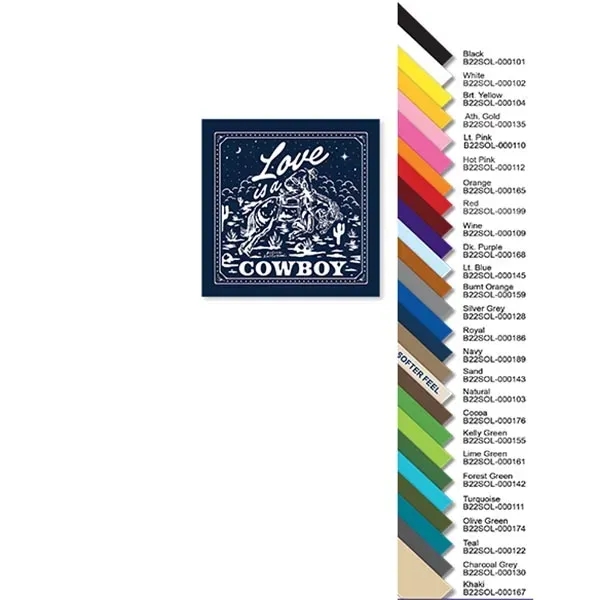 22" x 22" square cotton bandanna with writeable surface.... from ASI 44020 Bandanna Promotions By CARO-LINE / Bandanna Promotions