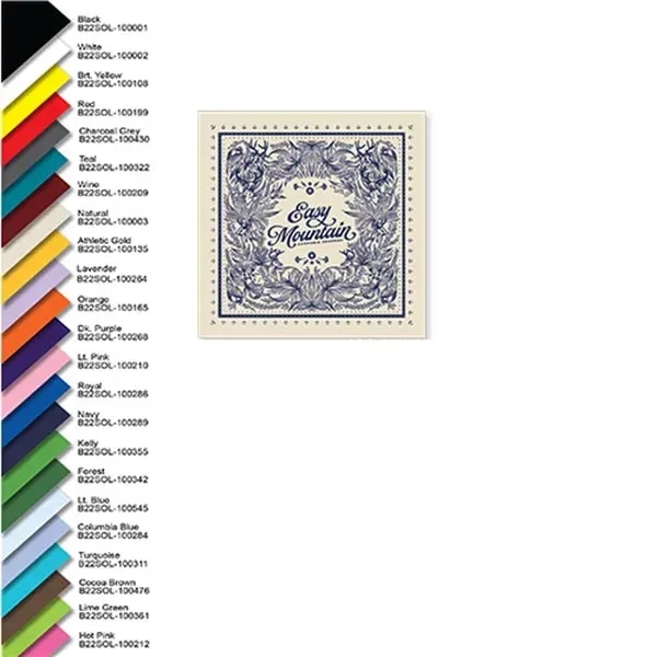 22" x 22" square cotton bandanna with DIY decoration - pens,... from ASI 44020 Bandanna Promotions By CARO-LINE / Bandanna Promotions