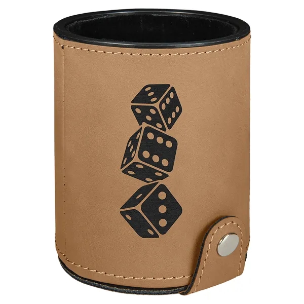 Leatherette dice cup with 5 dice and laser engraved graphics included.... from ASI 74601 Calico
