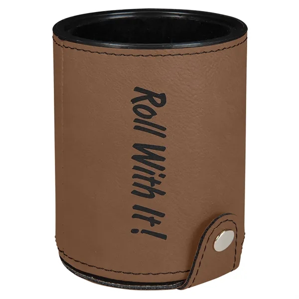 Leatherette dice cup with 5 dice and laser engraved graphics included.... from ASI 74601 Calico