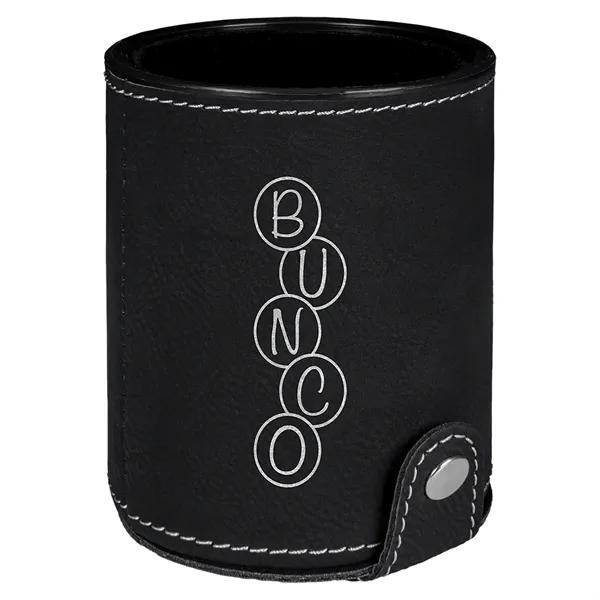 Leatherette dice cup with 5 dice and laser engraved graphics included.... from ASI 74601 Calico