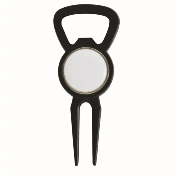 Silver divot tool featuring a bottle opener function and a magnetic... from ASI 38120 Ball Pro / Diversified Quality Kitchenware