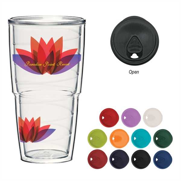 24 Oz. ThermoServ Travel Tumbler. New Low Price!.  AS Material.... from ASI 61125 Hit Promotional Products / Hit®