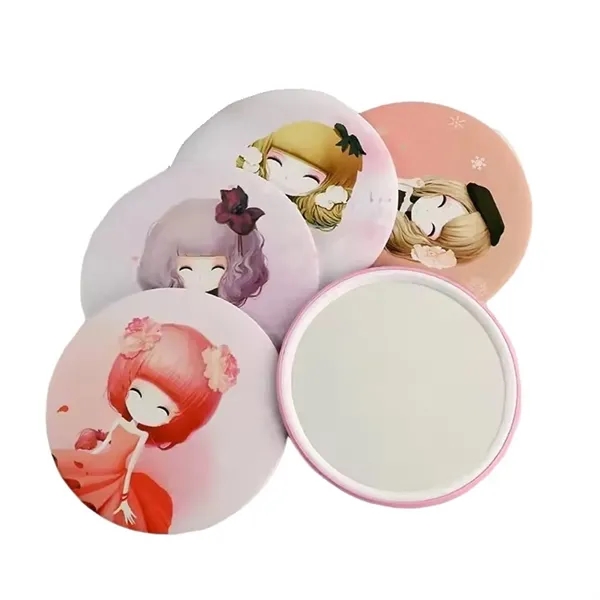 Round tin compact makeup mirror plus full color CMYK imprint on... from ASI 37218 Athena Promo (tm)