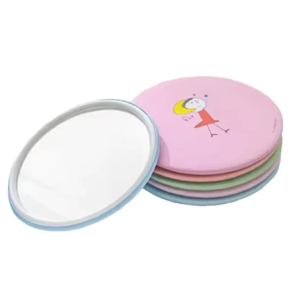Round tin compact makeup mirror plus full color CMYK imprint on... from ASI 37218 Athena Promo (tm)