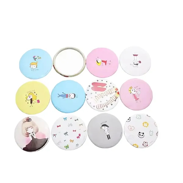Round tin compact makeup mirror plus full color CMYK imprint on... from ASI 37218 Athena Promo (tm)