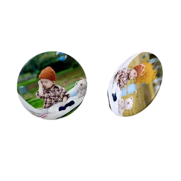 2.28" Full color round tin photo stand plus full color CMYK... from ASI 37218 Athena Promo (tm)