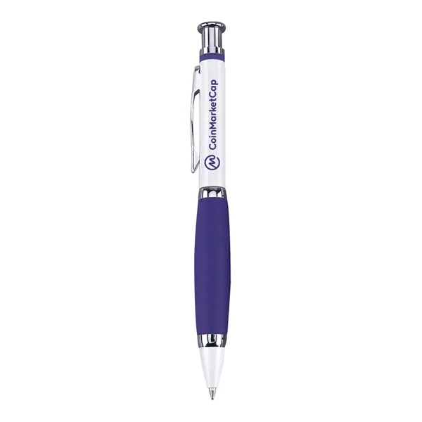 Click action ballpoint pen with metallic white finish.... from ASI 31517 Admart Products / Admart Line