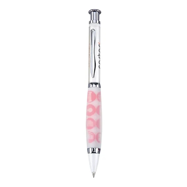 Click action ballpoint pen with metallic white finish.... from ASI 31517 Admart Products / Admart Line
