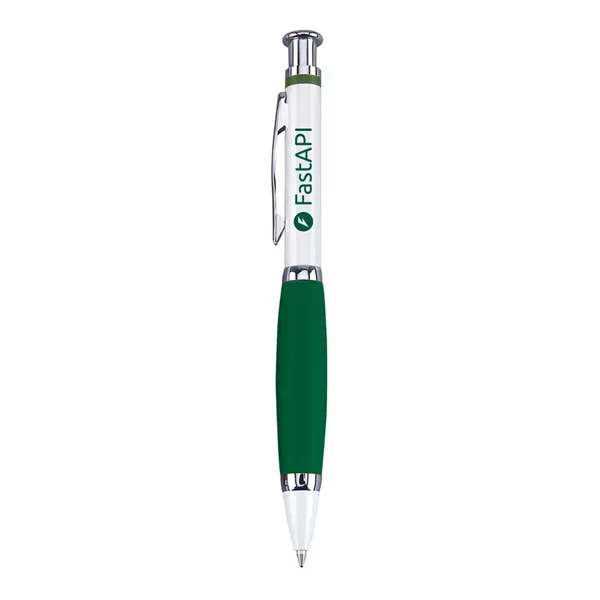Click action ballpoint pen with metallic white finish.... from ASI 31517 Admart Products / Admart Line