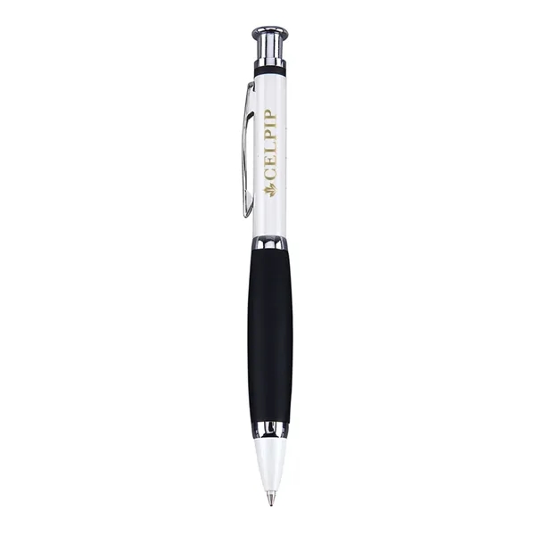 Click action ballpoint pen with metallic white finish.... from ASI 31517 Admart Products / Admart Line