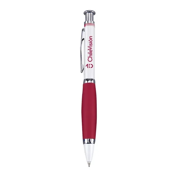 Click action ballpoint pen with metallic white finish.... from ASI 31517 Admart Products / Admart Line
