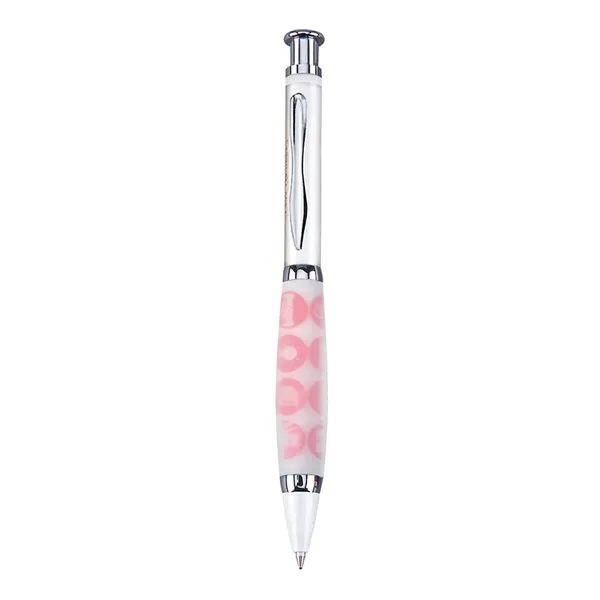Click action ballpoint pen with metallic white finish.... from ASI 31517 Admart Products / Admart Line