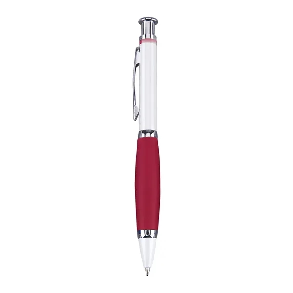 Click action ballpoint pen with metallic white finish.... from ASI 31517 Admart Products / Admart Line