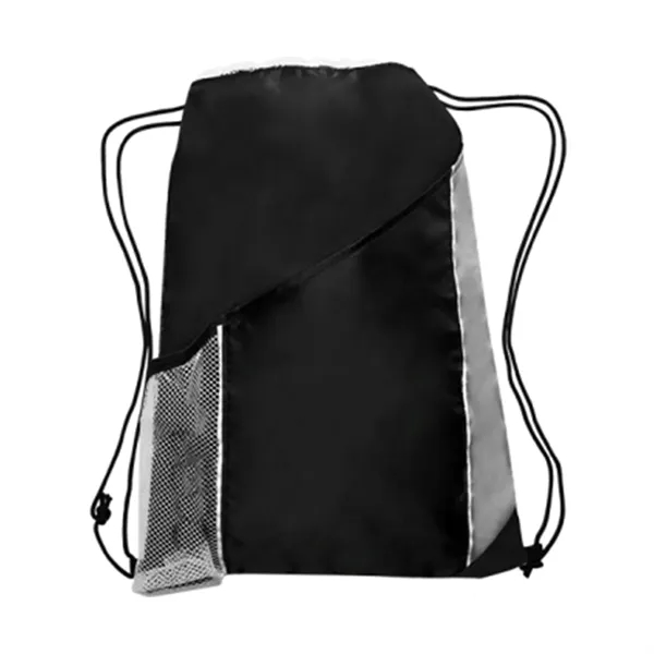 Drawstring backpack with side mesh pockets plus 1 color silkscreen imprint... from ASI 37218 Athena Promo (tm)