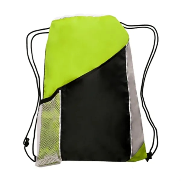 Drawstring backpack with side mesh pockets plus 1 color silkscreen imprint... from ASI 37218 Athena Promo (tm)