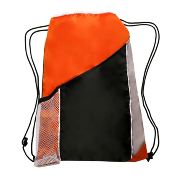 Drawstring backpack with side mesh pockets plus 1 color silkscreen imprint... from ASI 37218 Athena Promo (tm)