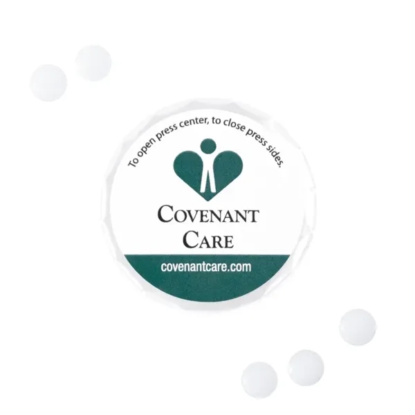 These round metal tins are a beautiful keepsake, featuring your personalized... from ASI 62088 IDProductsource