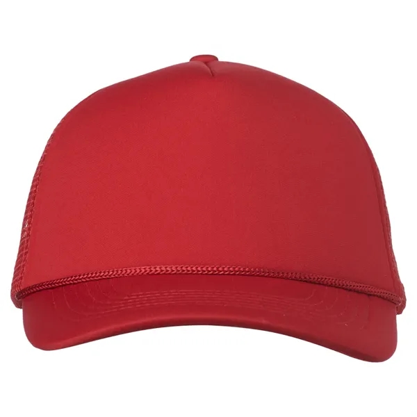 Structured five-panel trucker cap with pre-curved visor and mesh backing.... from ASI 39552 BEL Promo