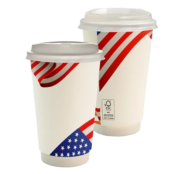 16 oz. Full Color Patriotic Paper Cup With Lid... from ASI 30208 A P Specialties / AP Specialties