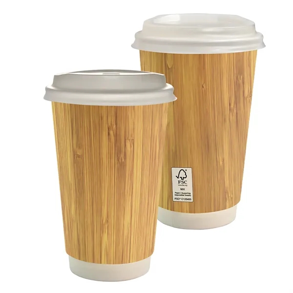 16 oz. Full Color Bamboo Pattern Paper Cup With Lid... from ASI 30208 A P Specialties / AP Specialties