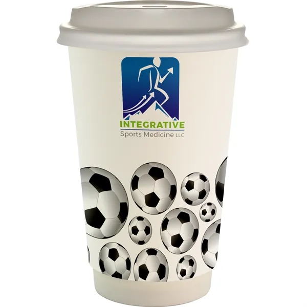 16 oz. Full Color Sporty Paper Cup With Lid... from ASI 30208 A P Specialties / AP Specialties