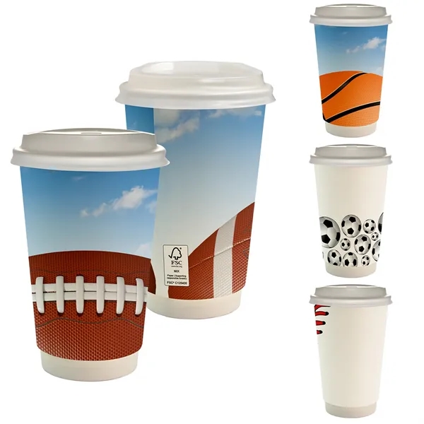 16 oz. Full Color Sporty Paper Cup With Lid... from ASI 30208 A P Specialties / AP Specialties
