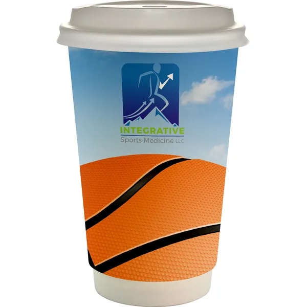 16 oz. Full Color Sporty Paper Cup With Lid... from ASI 30208 A P Specialties / AP Specialties