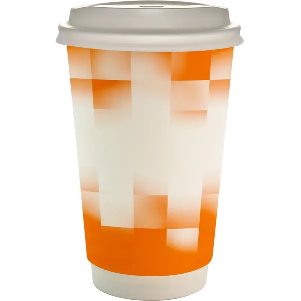16 oz. Full Color Shaded Checkers Paper Cup With Lid... from ASI 30208 A P Specialties / AP Specialties