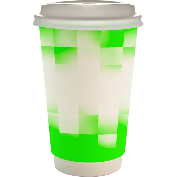16 oz. Full Color Shaded Checkers Paper Cup With Lid... from ASI 30208 A P Specialties / AP Specialties